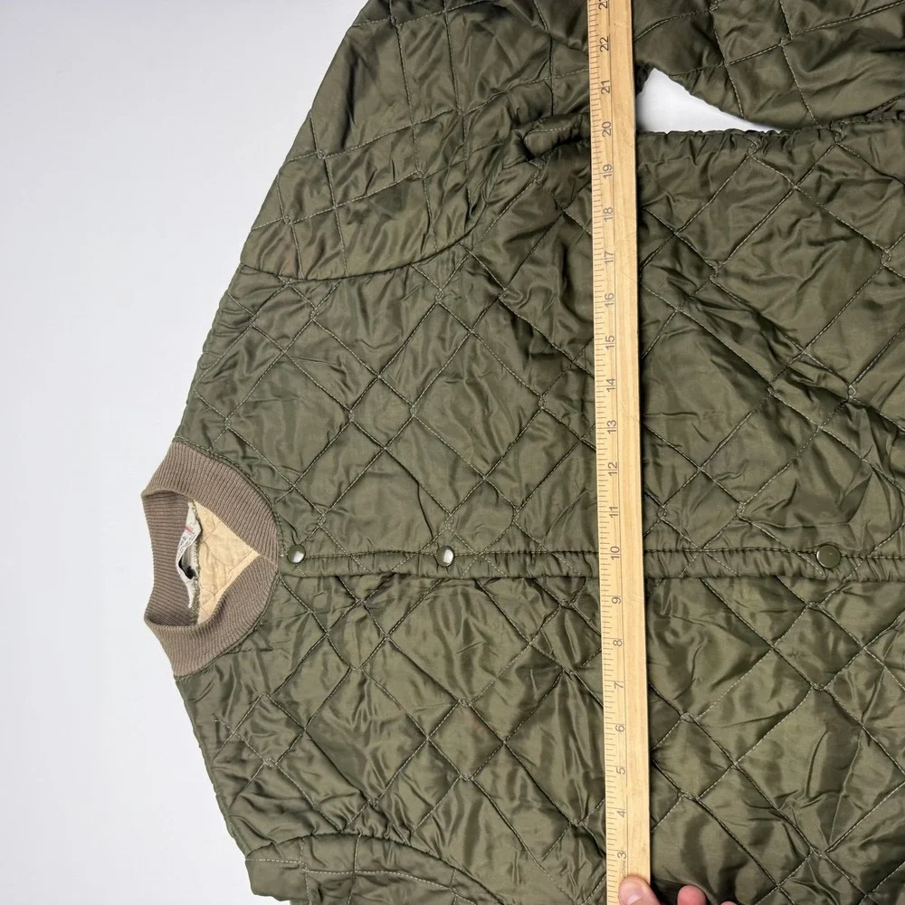 Vintage 1950's Sears Jacket Mens Medium Green Quilted Nylon Lined USA Workwear